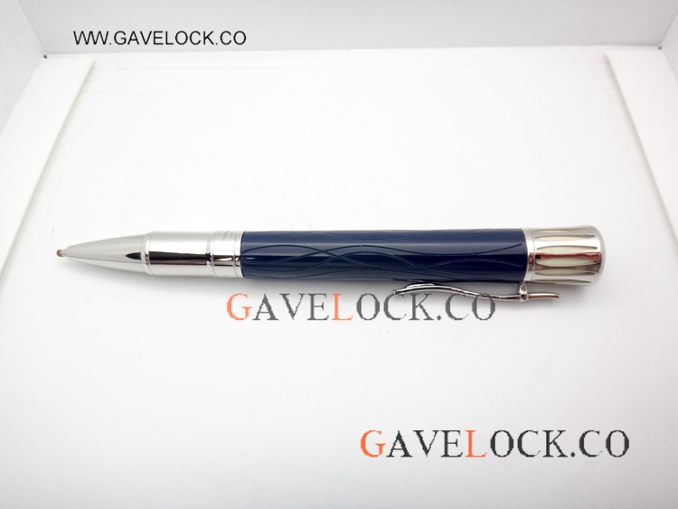Best Replica Mont Blanc Mark Twain Blue Wave Ballpoint Pen